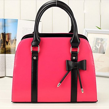 Cute Bow Contrast Color Tote